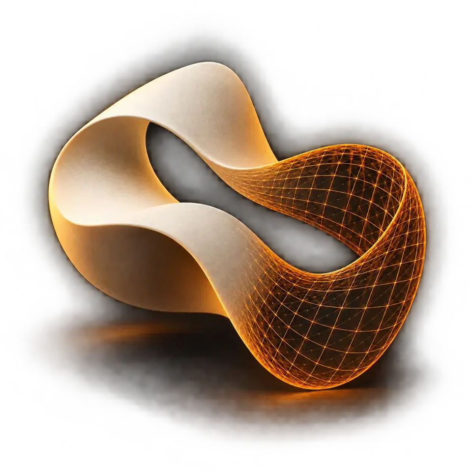 Abstract sculpture combining art and engineering